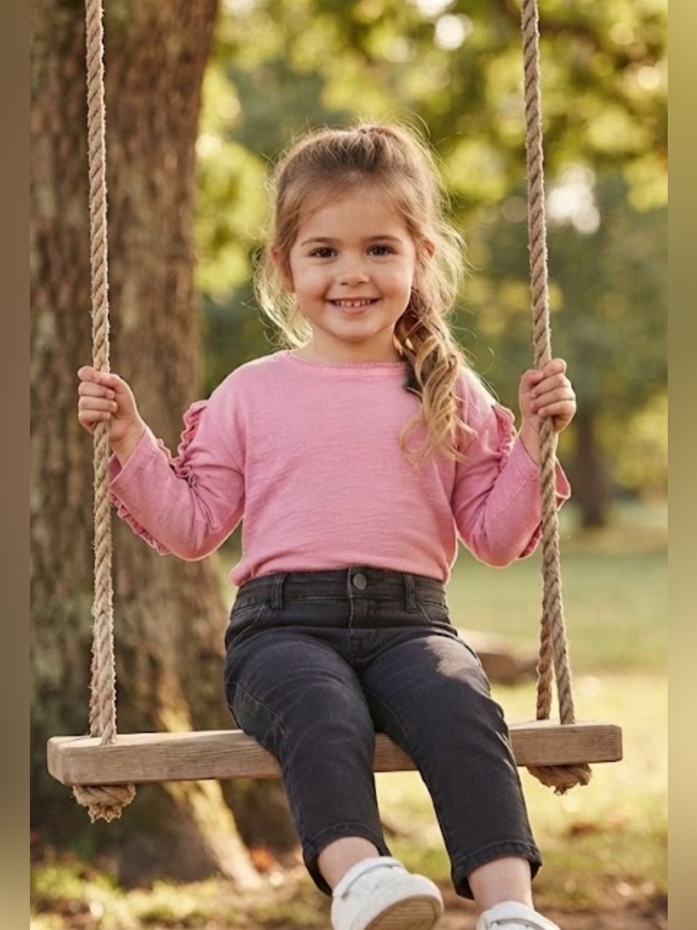 CREWCUTS Pink Ruffle Sleeve Top